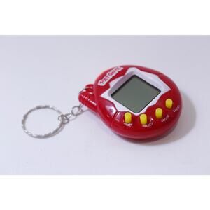 Tamagotchi, Pet Game, Red, 1990s, Vintage, Keychain, Plastic, ~ 250521-WH 286